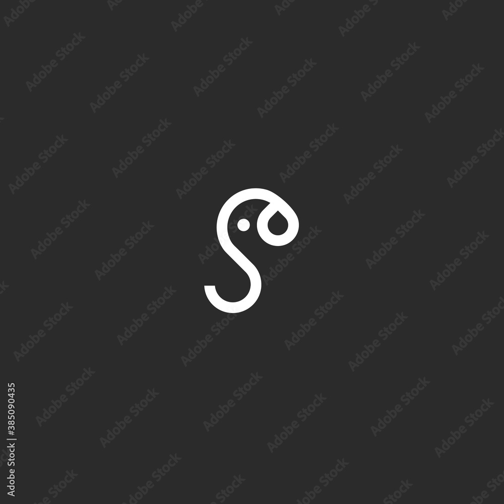 logo s abstract. elephant icon logo s abstract. elephant icon