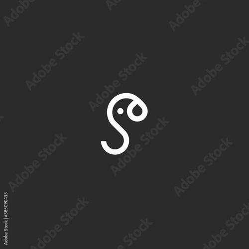 logo s abstract. elephant icon
