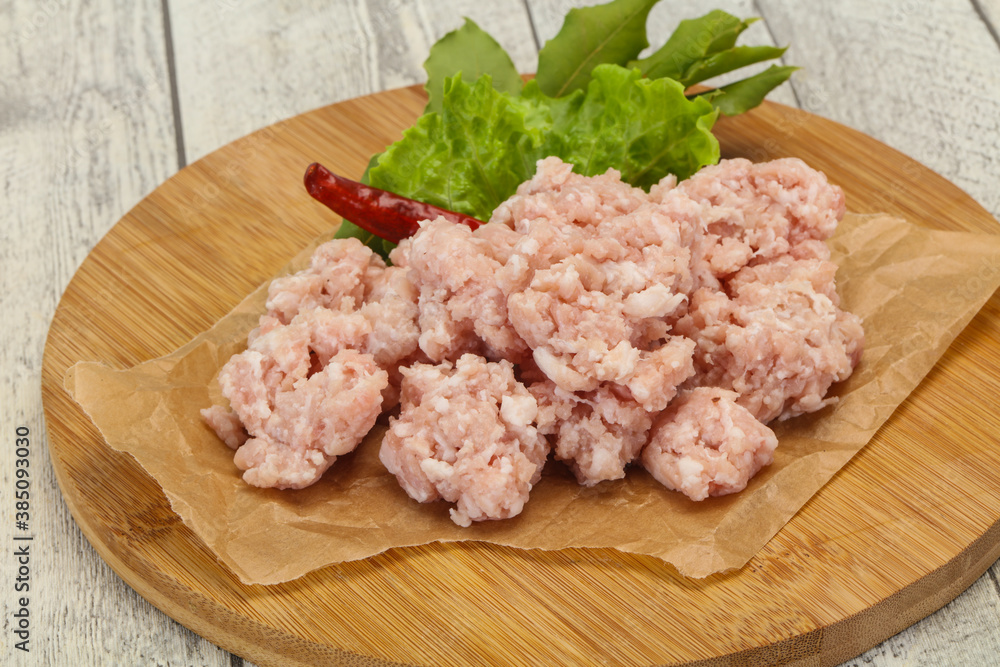 Homemade pork minced meat for cooking