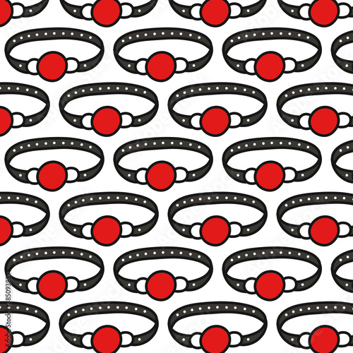 gag ball seamless doodle pattern, vector color illustration