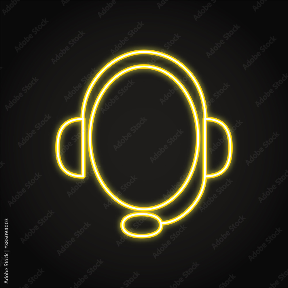 Customer support icon in neon line style Customer support icon in neon line style