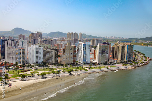 Aerial view of Santos city waterfront in Brazil © Norberto