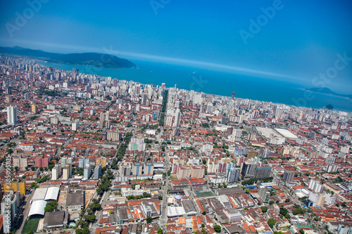 Aerial view of Santos city waterfront in Brazil © Norberto