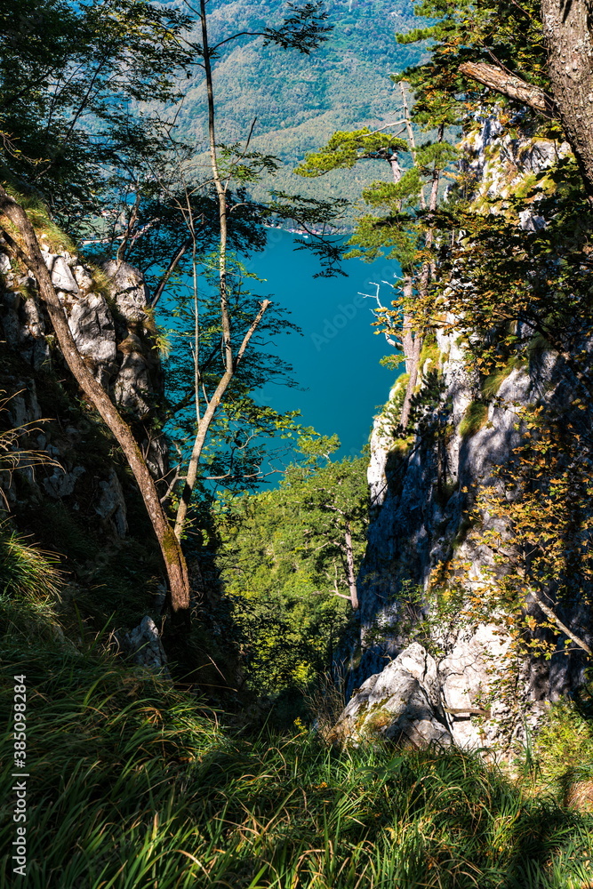 Perucac lake and river Drina from Tara mountain in Serbia Perucac lake and river Drina from Tara mountain in Serbia