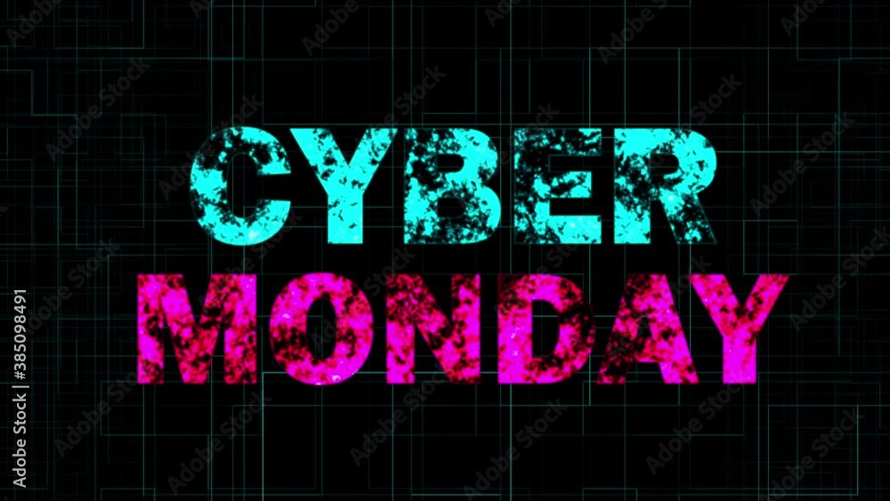 Cyber Monday bright animation. Sales promotional concept Cyber Monday bright animation. Sales promotional concept