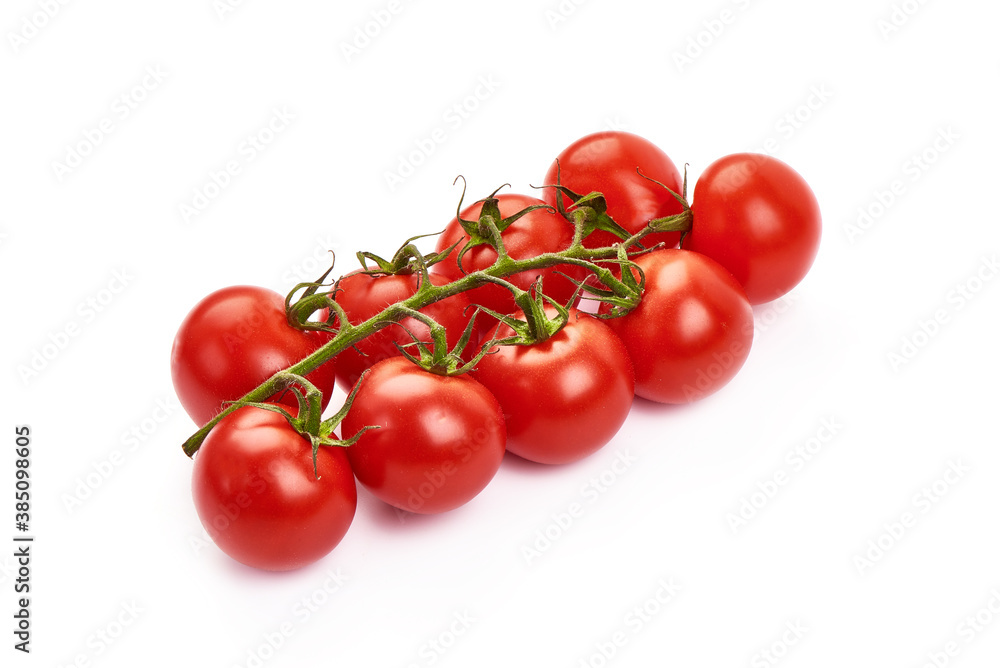 Fresh cherry tomatoes, isolated on white background Fresh cherry tomatoes, isolated on white background