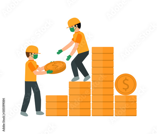 Financial and economic crisis illustration, vector. Coronavirus crisis.
