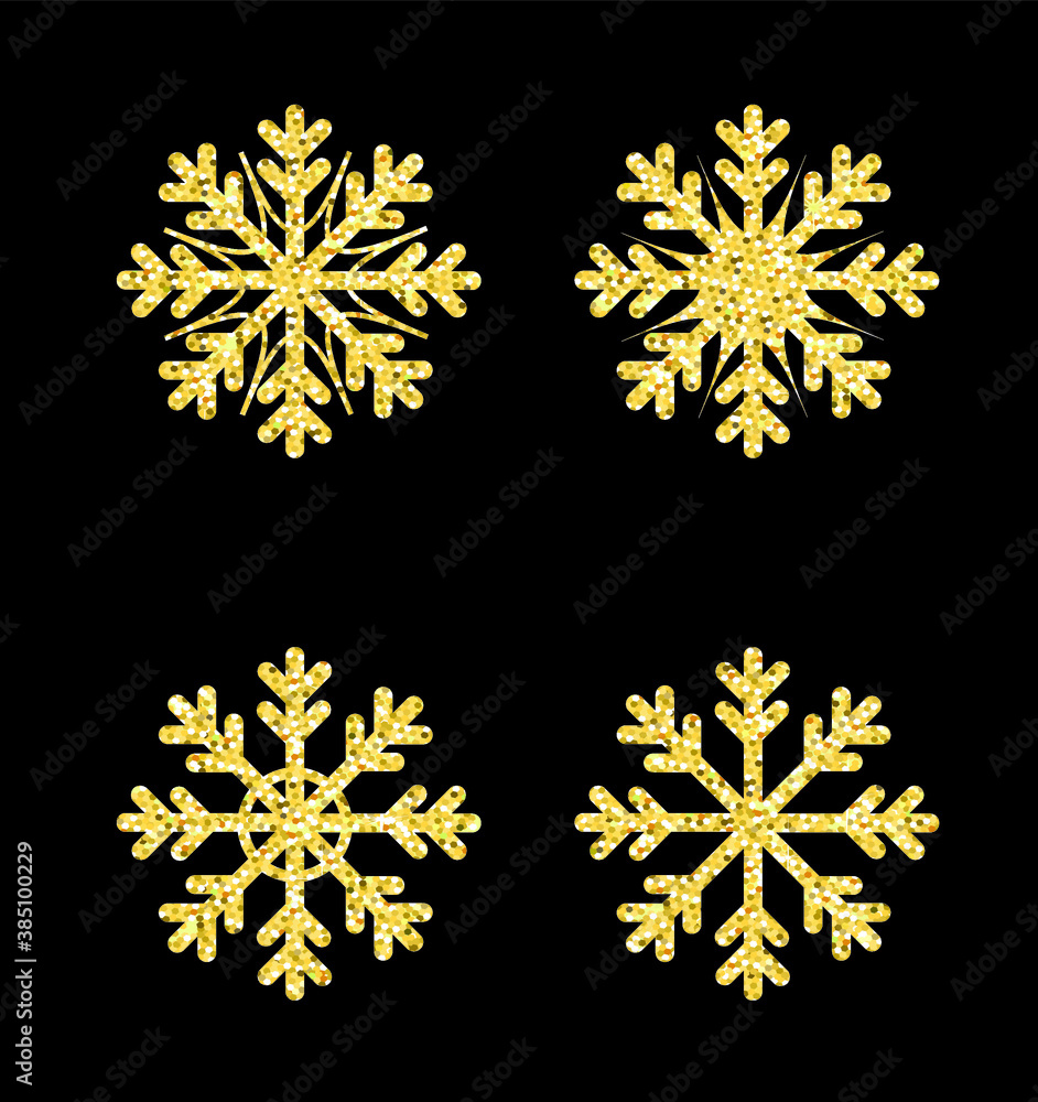Glitter golden snowflake. vector illustration Glitter golden snowflake. vector illustration