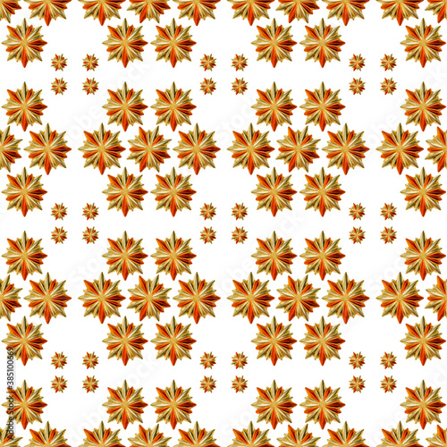 Gold Star Christmas Seamless Background