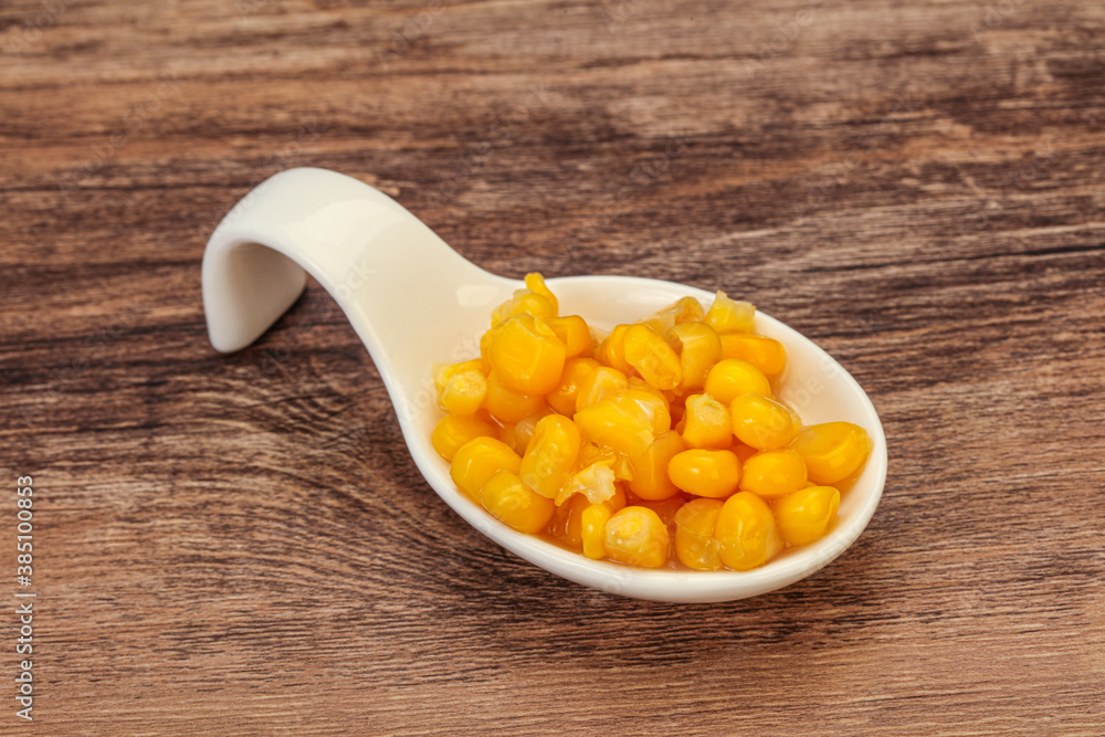 Sweet corn seeds in the bowl Sweet corn seeds in the bowl
