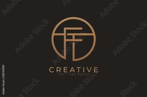 Abstract initial letter F and T logo, usable for branding and business logos, Flat Logo Design Template, vector illustration