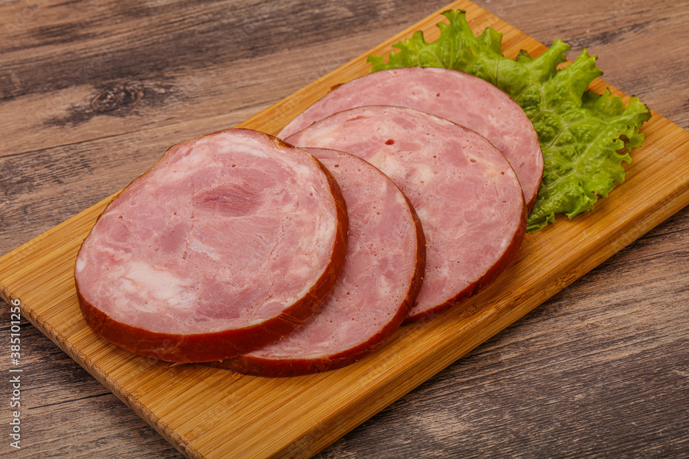 Slices of pork meat ham