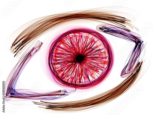 Mystical eye - graphic symbol in warm colors