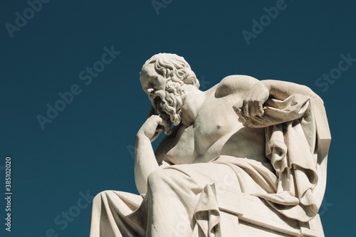 Statue of the ancient Greek philosopher Socrates in Athens, Greece, October 9 2020. © Theastock