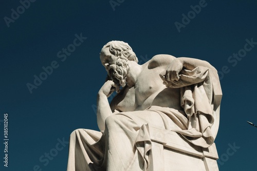 Statue of the ancient Greek philosopher Socrates in Athens, Greece, October 9 2020.