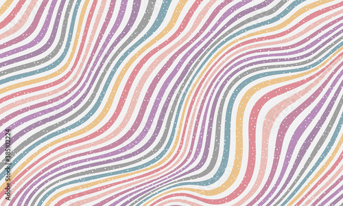 Abstract wave or wavy stripes pastel color background with white dots spread.