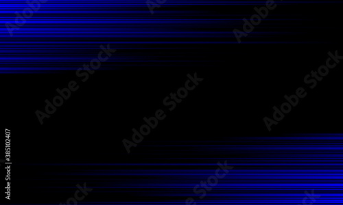 Abstract blue neon color light effect horizontal on black background.