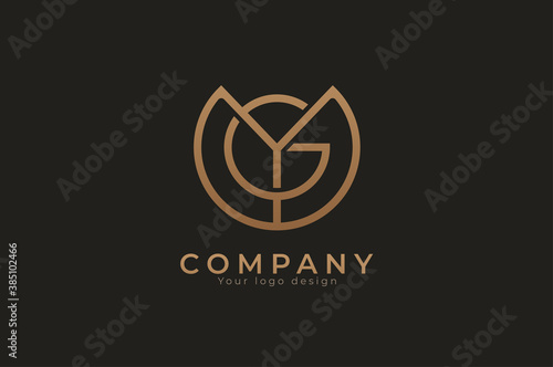 Abstract initial letter G and Y logo, usable for branding and business logos, Flat Logo Design Template, vector illustration 