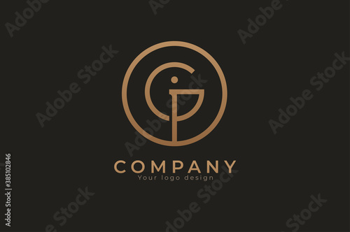 Tapeta Abstract initial letter G and I logo, usable for branding and business logos, Fl