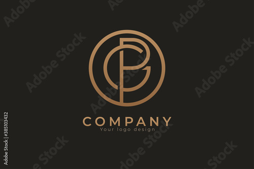 Abstract initial letter G and P logo, usable for branding and business logos, Flat Logo Design Template, vector illustration