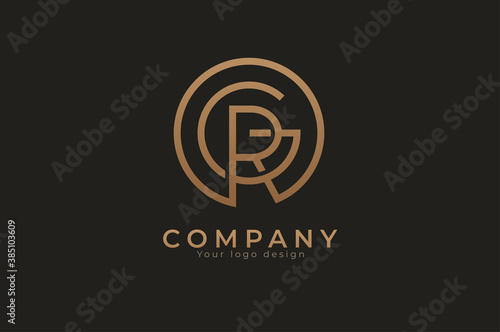 Abstract initial letter G and R logo, usable for branding and business logos, Flat Logo Design Template, vector illustration photo