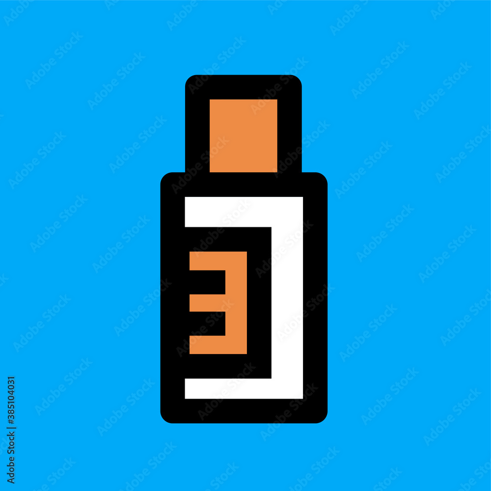 A bottle with a medicine. Vector icon. Isolated illustration on a light blue background. A bottle with a medicine. Vector icon. Isolated illustration on a light blue background.