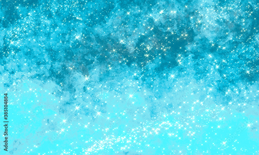 blue abstract bright festive shiny multicolor speckled magic glitter background strewn with many stars and sparks