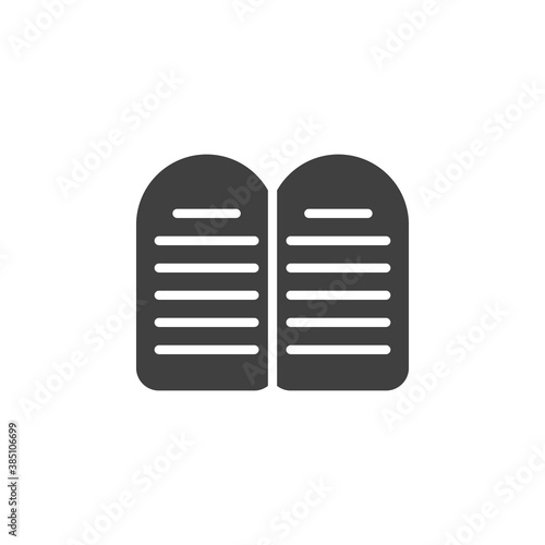 Tablets of Stone vector icon. filled flat sign for mobile concept and web design. Torah Moshe glyph icon. Symbol, logo illustration. Vector graphics