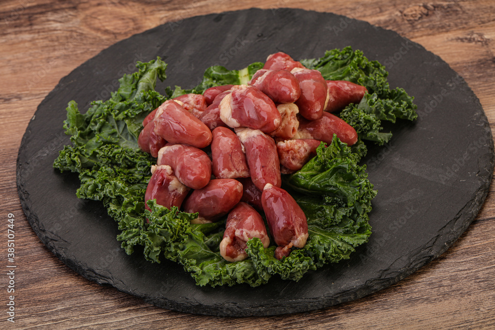 Raw chicken hearts for cooking Raw chicken hearts for cooking