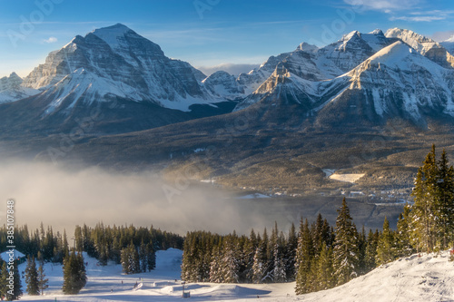 Rocky mountains around the Lake Louise ski resort, Alberta, Canada