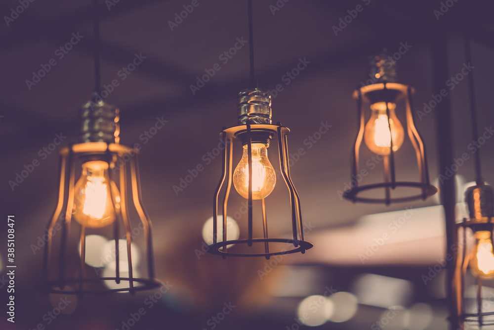 Retro edison light bulb decor close up