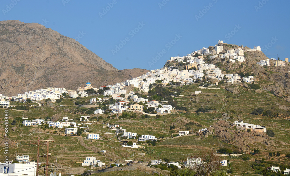 pueblos blancos de las islas ciclades de Grecia a orillas del mar Mediterraneo