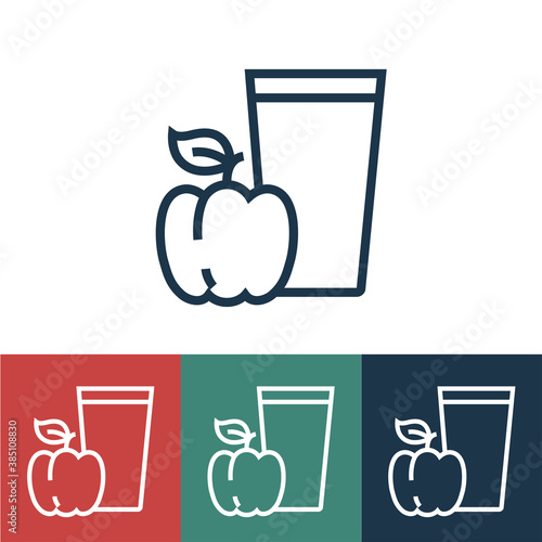 Linear vector icon with apple juice
