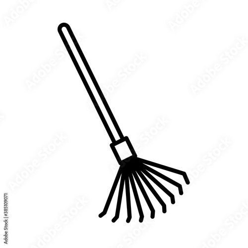 Obraz na plátně Gardening rake line style icon design, garden planting and nature theme Vector i