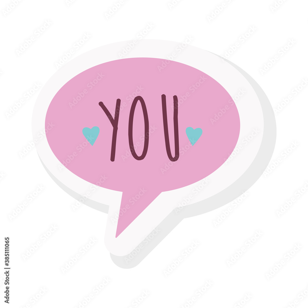 you in communication bubble sticker and flat style icon design, Message discussion conversation and chatting theme Vector illustration you in communication bubble sticker and flat style icon design, Message discussion conversation and chatting theme Vector illustration