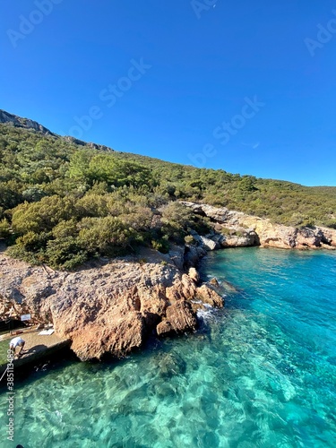 the coast of the island