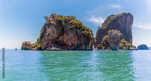 A view in Phang Nga Bay of Khao Phing Kan island in Thailand