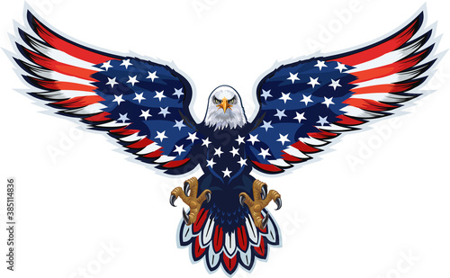 American eagle with USA flags
