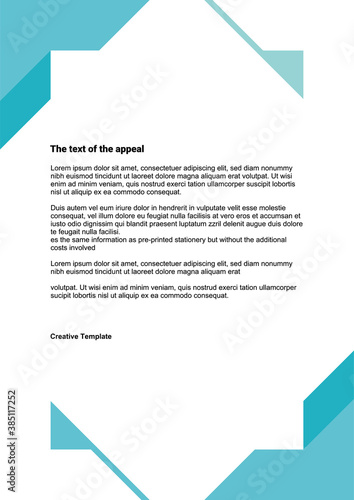 Corporate letterhead, minimalistic design, vector	
