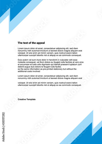 Corporate letterhead, minimalistic design, vector	
