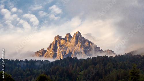 Fototapeta Naklejka Na Ścianę i Meble -  Sunset on Dolomites, Pale di San Martino