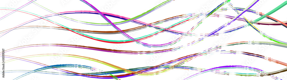 Abstract background of wavy intertwining colored lines on white Abstract background of wavy intertwining colored lines on white