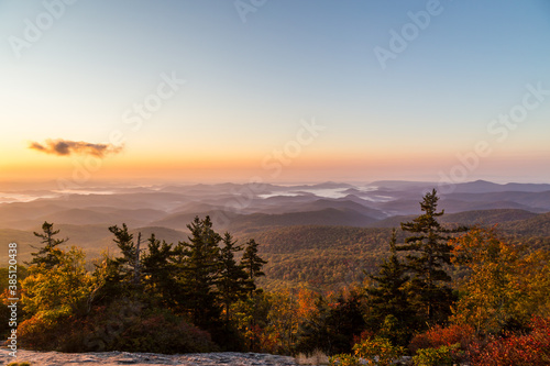 Amazing Autumn Mountain views from Beacon Heights Overlook, Linville, NC