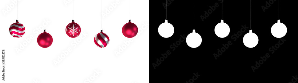 3D rendering Christma balls 3D rendering Christma balls