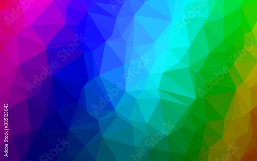 Light Multicolor  Rainbow vector abstract mosaic backdrop.