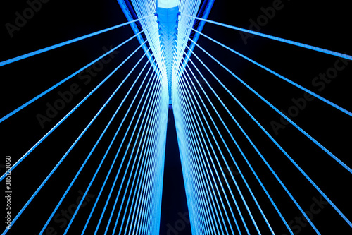 Modern bridge architecture of steel cables