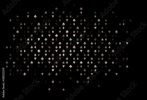 Dark Black vector background with cards signs.
