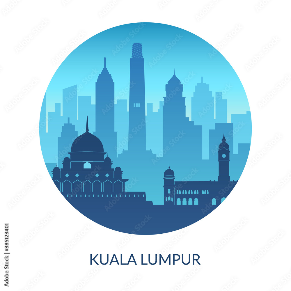 Kuala Lumpur, Malaysia famous city scape view.