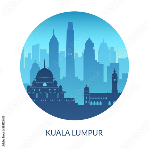 Wallpaper Mural Kuala Lumpur, Malaysia famous city scape view. Torontodigital.ca