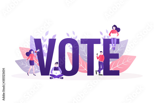 Cartoon icon. Cartoon character. Flat vote people for concept design. Poster design.